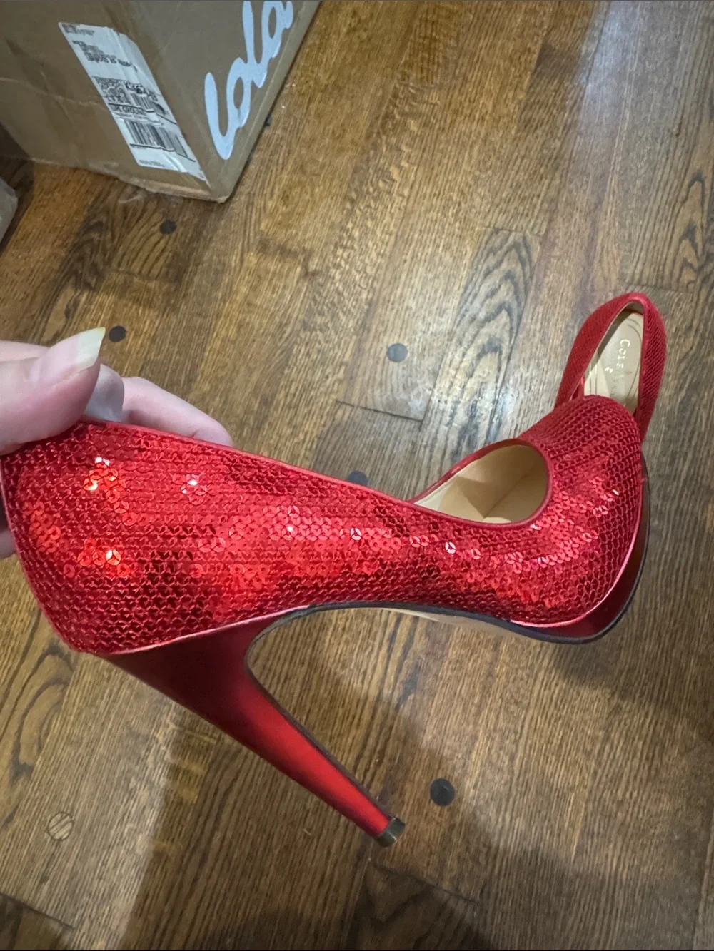 Cole Haan Red Sequin/Round Toe Stiletto 4” Pumps/Size 6.5/NWOT! Nike Air Comfort